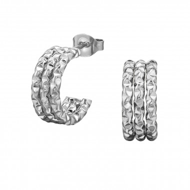 Three Line Bar Diamond Cut - 316L Surgical Grade Stainless Steel Stainless Steel Ear studs SD49805
