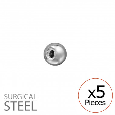 3mm Screw Ball (5 Pcs) - 316 Surgical Steel Stainless Steel Ear studs SD49934