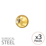 5mm Screw Ball (3 Pcs) - 316 Surgical Steel Stainless Steel Ear studs SD49937