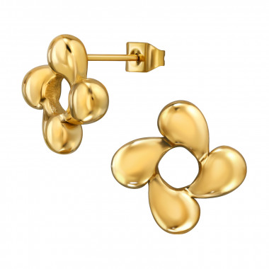 Sculptural Flower 11.5Mm - 316L Surgical Grade Stainless Steel Stainless Steel Ear studs SD49973