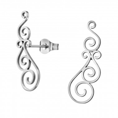 Filigree Swirl - 316L Surgical Grade Stainless Steel Stainless Steel Ear studs SD49981