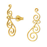Filigree Swirl - 316L Surgical Grade Stainless Steel Stainless Steel Ear studs SD49982