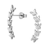 Curved Butterfly Climber - 316L Surgical Grade Stainless Steel Stainless Steel Ear studs SD49983