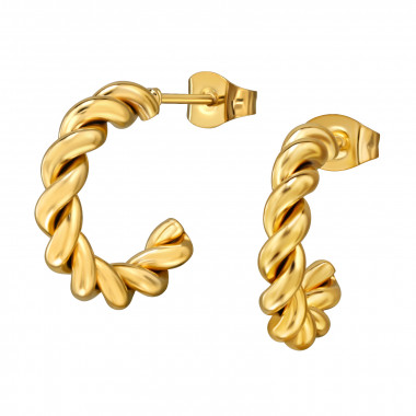 Twisted Rope - 316L Surgical Grade Stainless Steel Stainless Steel Ear studs SD49989