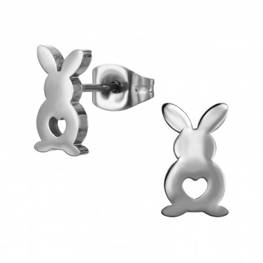 Heart Cut Out Bunny - 316L Surgical Grade Stainless Steel Stainless Steel Ear studs SD50044