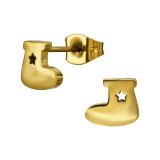 Christmas Stocking With Star - 316L Surgical Grade Stainless Steel Stainless Steel Ear studs SD50047