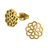 Two Layer Flower Pattern - 316L Surgical Grade Stainless Steel Stainless Steel Ear studs SD50054