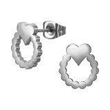 11mm Wearth With Heart - 316L Surgical Grade Stainless Steel Stainless Steel Ear studs SD50118