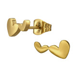 Double Connected Heart - 316L Surgical Grade Stainless Steel Stainless Steel Ear studs SD50121