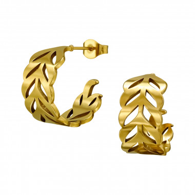 16mm Leaf - 316L Surgical Grade Stainless Steel Stainless Steel Ear studs SD50148