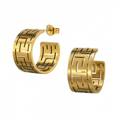 16mm Patterned - 316L Surgical Grade Stainless Steel Stainless Steel Ear studs SD50149