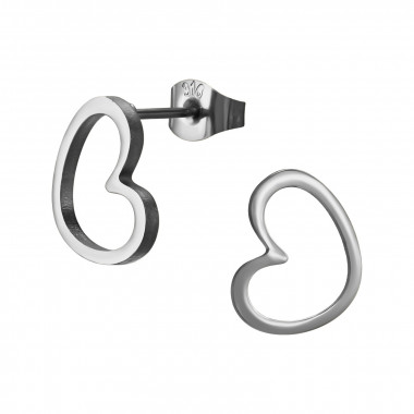 12mm Open Heart - 316L Surgical Grade Stainless Steel Stainless Steel Ear studs SD50170