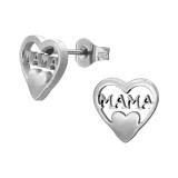 Mama Heart - 316L Surgical Grade Stainless Steel Stainless Steel Ear studs SD50230