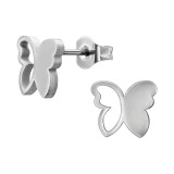 9mm Semi Cut-Out Butterfly - 316L Surgical Grade Stainless Steel Stainless Steel Ear studs SD50232