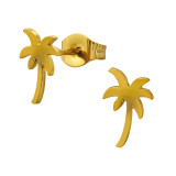 Coconut Tree, Palm - 316L Surgical Grade Stainless Steel Stainless Steel Ear studs SD50235