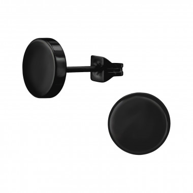 8mm Round Black - 316L Surgical Grade Stainless Steel Stainless Steel Ear studs SD50242