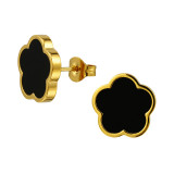 Black Colored Flower - 316L Surgical Grade Stainless Steel Stainless Steel Ear studs SD50323