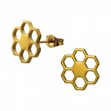 Honeycomb - 316L Surgical Grade Stainless Steel Stainless Steel Ear studs SD50328