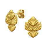 Triple Tiered Scalloped Pattern, Seashell - 316L Surgical Grade Stainless Steel Stainless Steel Ear studs SD50330