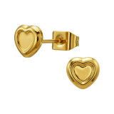 3D Heart, Puffed - 316L Surgical Grade Stainless Steel Stainless Steel Ear studs SD50331
