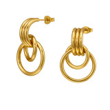 Multi Ring Drop - 316L Surgical Grade Stainless Steel Stainless Steel Ear studs SD51299