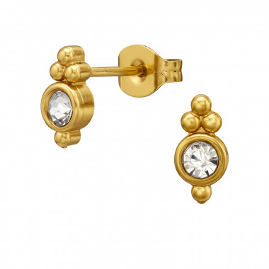 8.5Mm Bohemian Inspired Gold Color - 316L Surgical Grade Stainless Steel Stainless Steel Ear studs SD51435