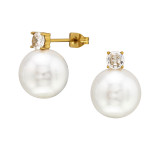 Pearldrop Gold Color - 316L Surgical Grade Stainless Steel Stainless Steel Ear studs SD51438