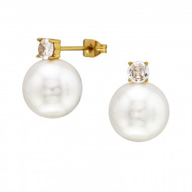 Pearldrop Gold Color - 316L Surgical Grade Stainless Steel Stainless Steel Ear studs SD51438