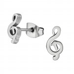 Music clef - 316L Surgical Grade Stainless Steel Stainless Steel Ear studs SD5839 Music clef - 316L Surgical Grade Stainless Steel Stainless Steel Ear studs SD5839