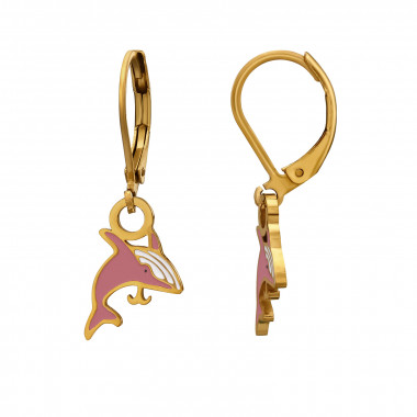 Dolphin Lever Back Gold Color - 316L Surgical Grade Stainless Steel  SD51482