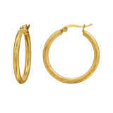 30Mm, Carved, Twisted, Texture - 316L Surgical Grade Stainless Steel Stainless Steel Earrings SD49802