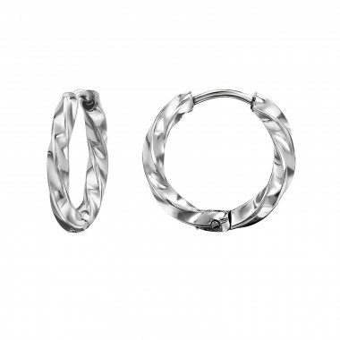 Twisted Huggies - 316L Surgical Grade Stainless Steel Stainless Steel Earrings SD49807