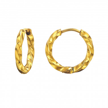Twisted Huggies - 316L Surgical Grade Stainless Steel Stainless Steel Earrings SD49808