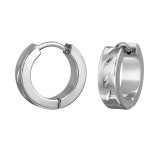 14mm With Leaves - 316L Surgical Grade Stainless Steel Stainless Steel Earrings SD49956