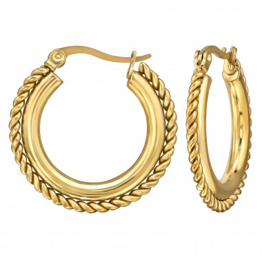 Rope Twist - 316L Surgical Grade Stainless Steel Stainless Steel Earrings SD49988