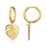 Monstera - 316L Surgical Grade Stainless Steel Stainless Steel Earrings SD50146