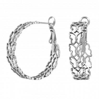 30mm Butterfly - 316L Surgical Grade Stainless Steel Stainless Steel Earrings SD50156