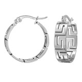22mm Patterned - 316L Surgical Grade Stainless Steel Stainless Steel Earrings SD50162