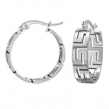 22mm Patterned - 316L Surgical Grade Stainless Steel Stainless Steel Earrings SD50162