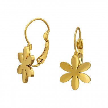 Six Petal Flower - 316L Surgical Grade Stainless Steel Stainless Steel Earrings SD50237