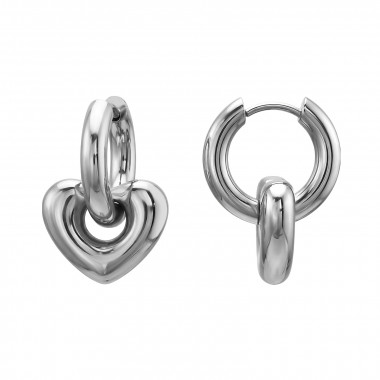 Heart - 316L Surgical Grade Stainless Steel Stainless Steel Earrings SD50346