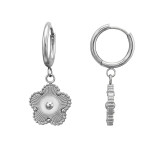 15mm Hoop With Flower - 316L Surgical Grade Stainless Steel Stainless Steel Earrings SD51267