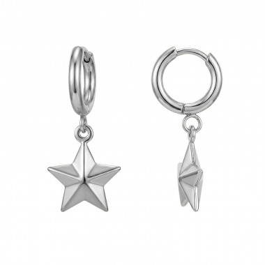 15mm Dangling Star - 316L Surgical Grade Stainless Steel Stainless Steel Earrings SD51271