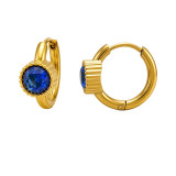 16mm Round 8mm Sapphire - 316L Surgical Grade Stainless Steel Stainless Steel Earrings SD51280