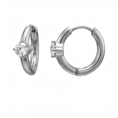 15mm 4 Prong - 316L Surgical Grade Stainless Steel Stainless Steel Earrings SD51282