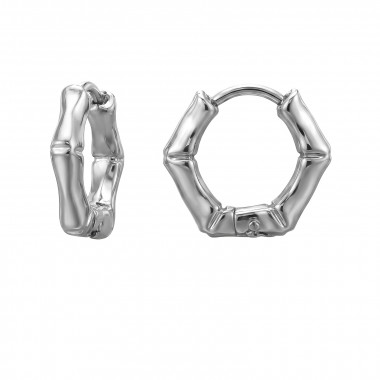 13mm Bamboo - 316L Surgical Grade Stainless Steel Stainless Steel Earrings SD51290