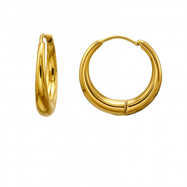 19mm Curved Gold Color - 316L Surgical Grade Stainless Steel Stainless Steel Earrings SD51294