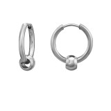 2X15Mm Hoop With 5mm Ball - 316L Surgical Grade Stainless Steel Stainless Steel Earrings SD51436