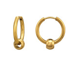 2X15Mm Hoop With 5mm Ball Gold Color - 316L Surgical Grade Stainless Steel Stainless Steel Earrings SD51437