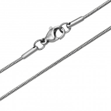 Round Snake 45cm - 316L Surgical Grade Stainless Steel Stainless Steel Necklace SD51071